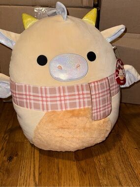 Squishmallows Dragon with Plaid Scarf 16in